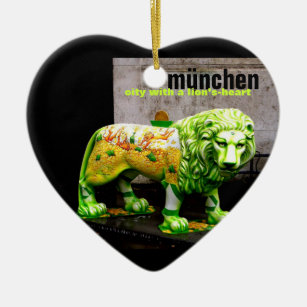 Munich Street Art Lion Germany Souvenir X'mas Gift Ceramic Ornament