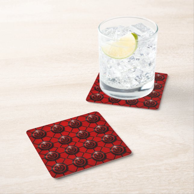 munkus emblem paper coaster/drinks/bar square paper coaster (Insitu)