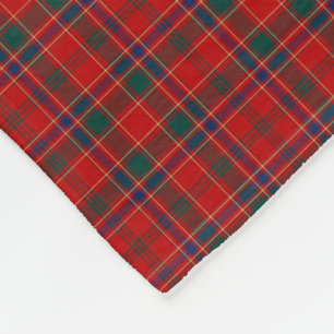 Munro Clan Bright Red, Blue and Green Tartan Fleece Blanket