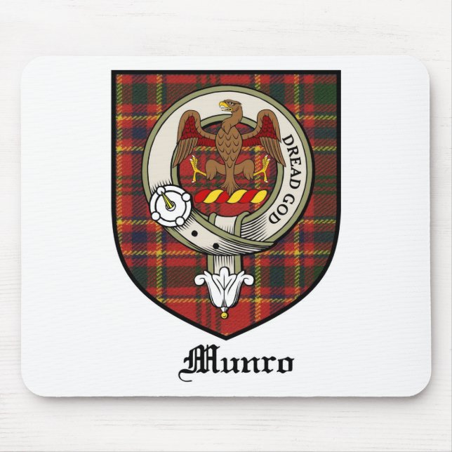 Munro Clan Crest Badge Tartan Mouse Pad (Front)