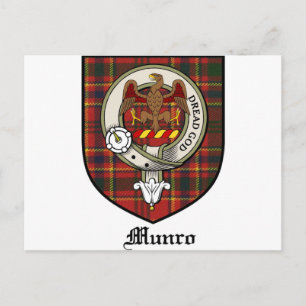 Munro Clan Crest Badge Tartan Postcard