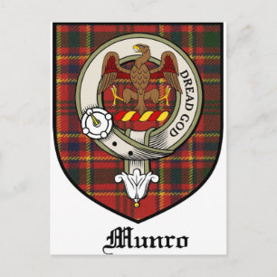 Munro Clan Crest Badge Tartan Postcard