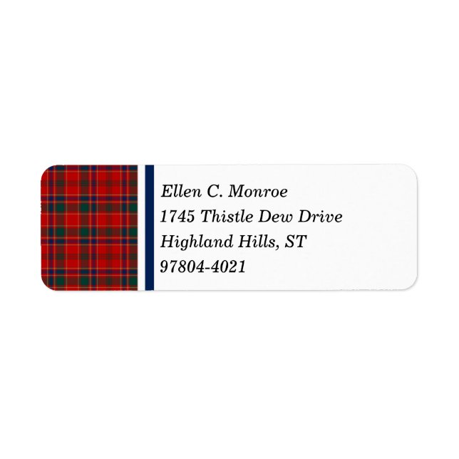 Munro Clan rouge et Royal Blue Scottish Tartan (Devant)
