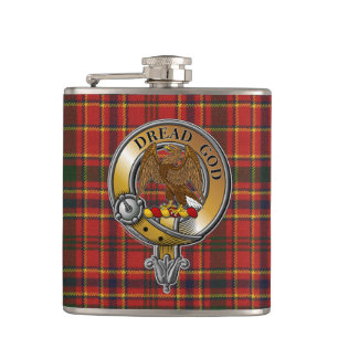 Munro Tartan & Badge Hip Flask