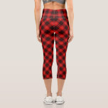 Munro tartan red black plaid capri leggings<br><div class="desc">Munro clan tartan red black plaid</div>