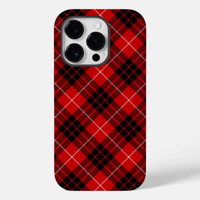 Munro tartan red black plaid Case-Mate iPhone case (Back)