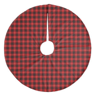 Munro tartan red black plaid fleece tree skirt