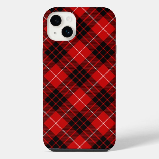 Munro tartan red black plaid iPhone case (Back)