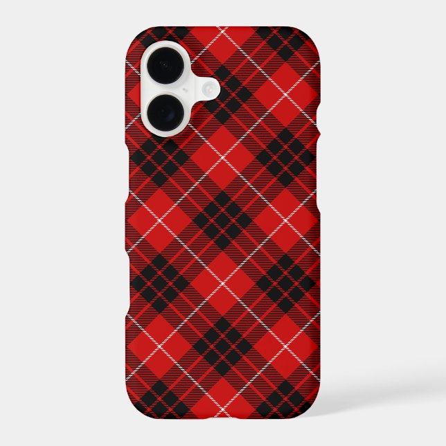 Munro tartan red black plaid iPhone case (Back)