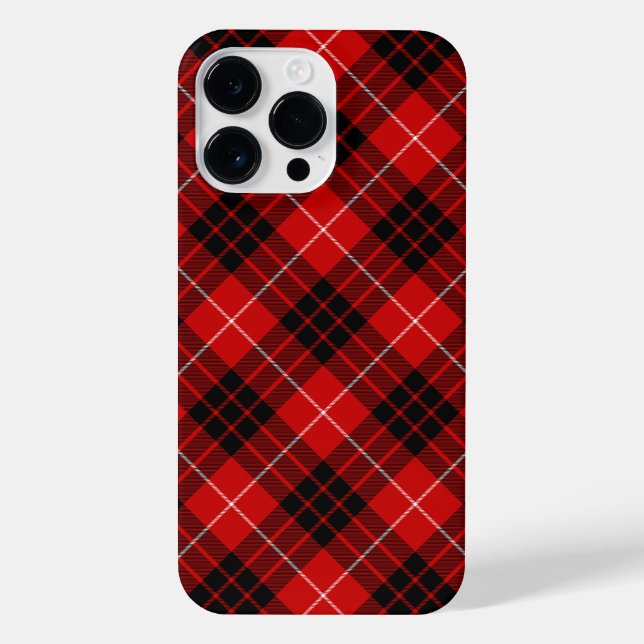 Munro tartan red black plaid iPhone case (Back)