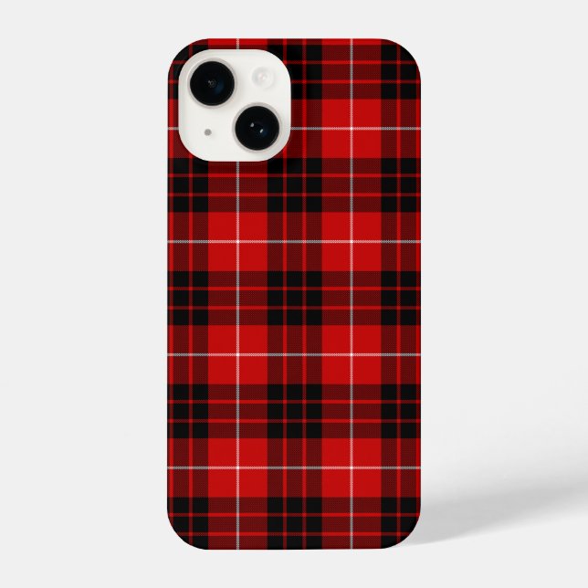 Munro tartan red black plaid iPhone case (Back)