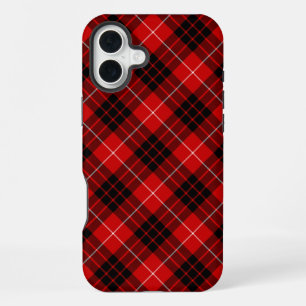 Munro tartan red black plaid iPhone 16 plus case