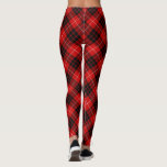 Munro tartan red black plaid leggings<br><div class="desc">Munro clan tartan red black plaid</div>