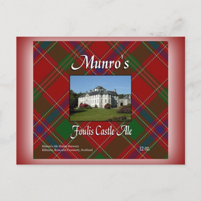 Munro's Foulis Castle Ale Postcard (Front)