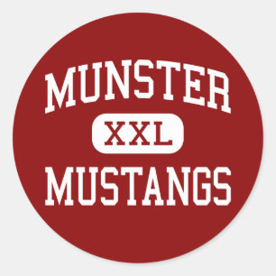 Munster - Mustangs - High School - Munster Indiana Classic Round Sticker
