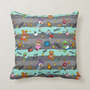Muppet Babies Pattern Throw Pillow