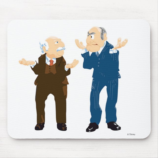 Muppets Sattler And Waldorf looking at each other Mouse Pad (Front)