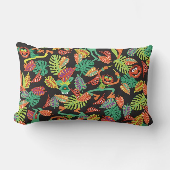 Muppets | Tropical Kermit & Animal Pattern Lumbar Pillow (Front)