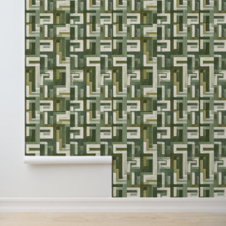 Mur d'accent géométrique vert moderne pour Airbnb