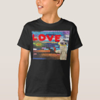 Mur d'art graffiti Love USA. T-Shirt