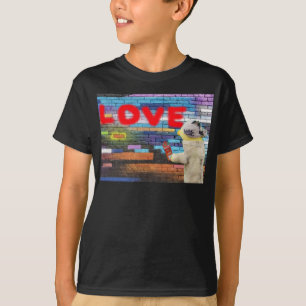 Mur d'art graffiti Love USA. T-Shirt