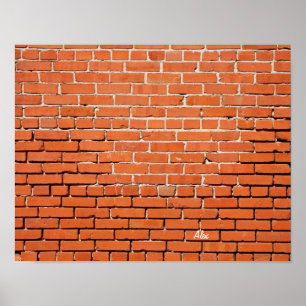 Mur de briques avec votre nom sur elle Poster rect
