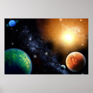 Mur de l'espace extra-atmosphérique Mural Poster B