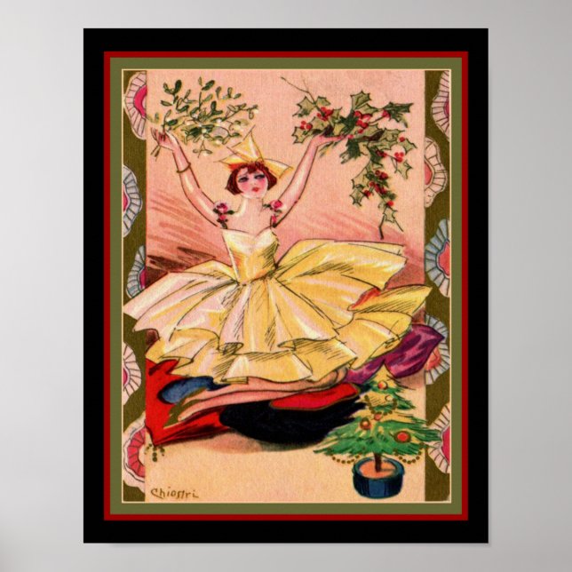 Mur de Noël Art déco de Chiostri Art 11x14 (Devant)