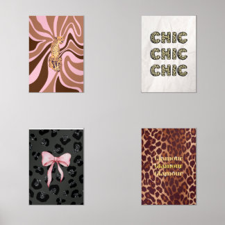 Mur Empreinte de léopard Maximaliste - 4 pièces Gr