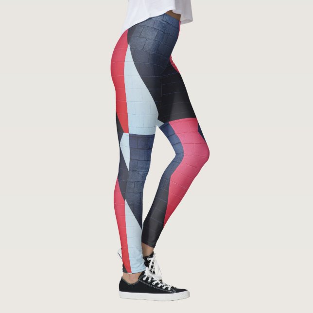 Mur en briques rouge noir et gris Leggings d'impre (Droite)