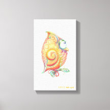 Mur en toile de Chouette Jaune suspendu