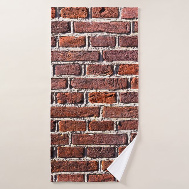Mur rouge brique pierre brique maçonnerie (Serviette de bain)