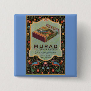 Murad Cigarettes ad 2 Inch Square Button