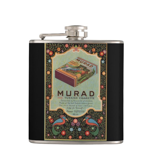 Murad Cigarettes ad Hip Flask (Front)