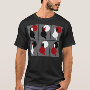 Murakami Cat And Moon Minimal T-Shirt