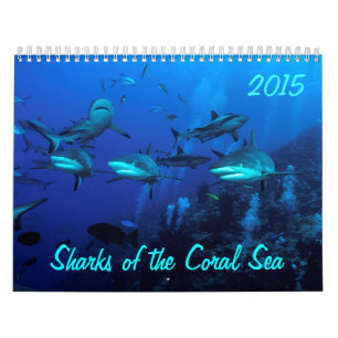 Mural 2015 requins du calendrier de mer de corail