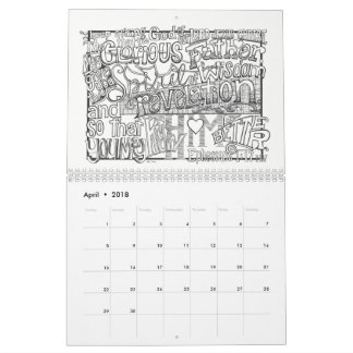 Mural 2018 écritures saintes de coloration de CALENDRIER