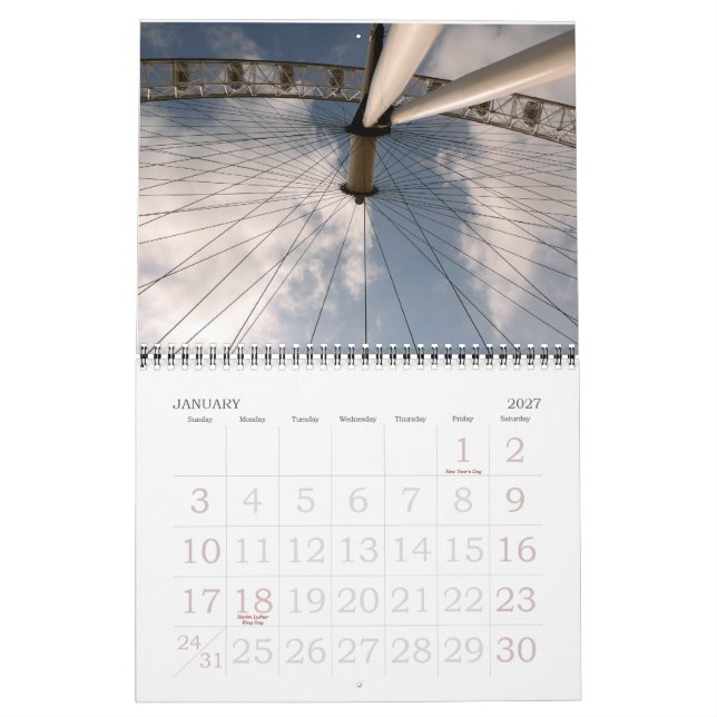 Mural À l'étranger calendrier (Jan 2027)