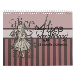 Mural Alice au pays des merveilles calendrier de 12 mois