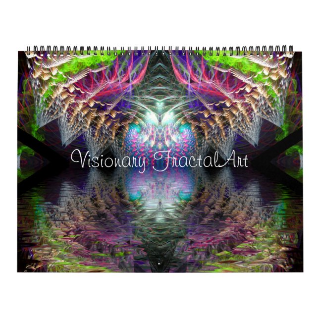 Mural Art fractal visionnaire Calendrier 12 mois (Protection)