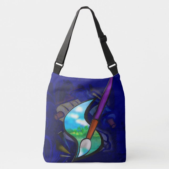 Mural Artist Graphic Design Crossbody Bag (Front)