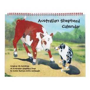 Mural Australian Shepherd'un grand calendrier de deux pa