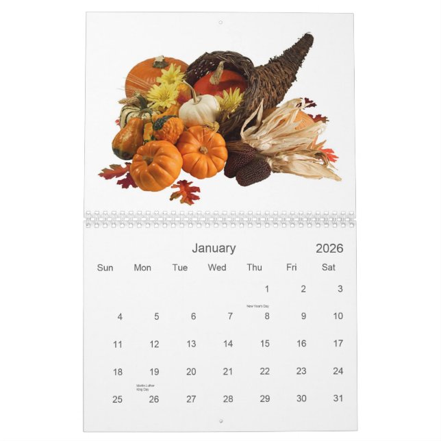 Mural Calendrier 14 de fruit et de nourriture (Jan 2026)