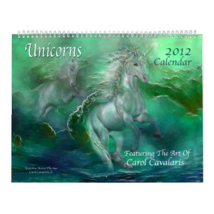 Mural Calendrier 2012 d'art de licornes