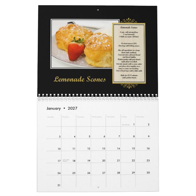 Mural Calendrier 2012 de recette (Jan 2027)
