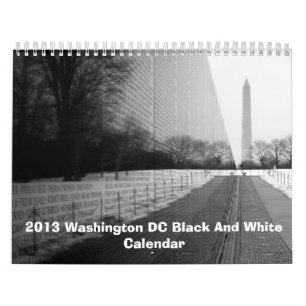 Mural Calendrier 2013 noir et blanc de Washington DC