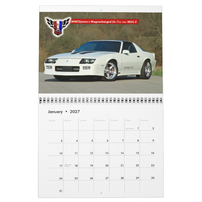 Mural Calendrier 2014 du Michigan FBody (12 mois) (Jan 2027)
