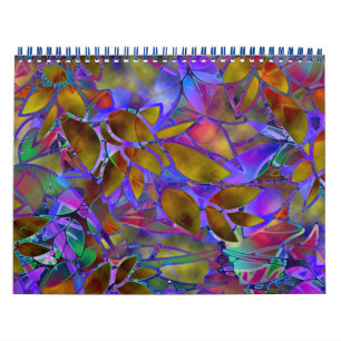 Mural Calendrier 2014 Verre Abstrait Floral