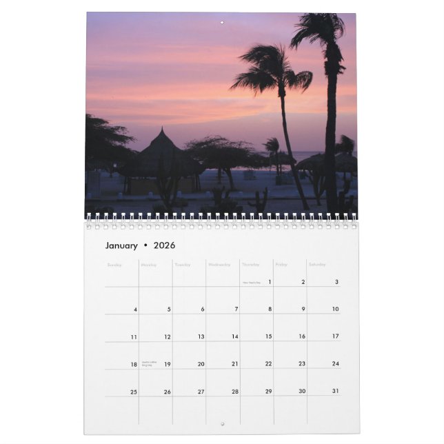 Mural Calendrier 2015 d'Aruba (Jan 2026)