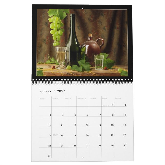 Mural Calendrier 2015 de vin (Jan 2027)